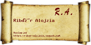 Ribár Alojzia névjegykártya